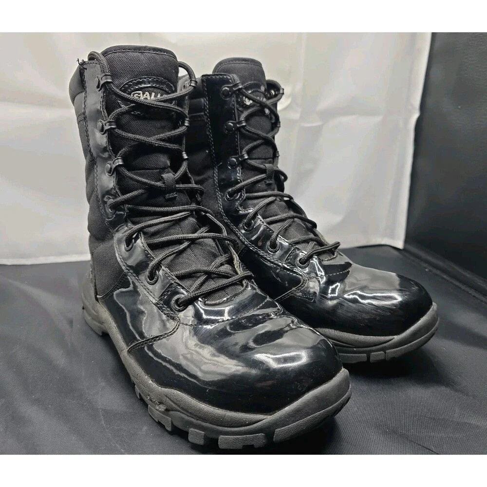 Galls 8-Inch Hi Gloss Duty Black Boots Mens 11W Police/Law Enforcement